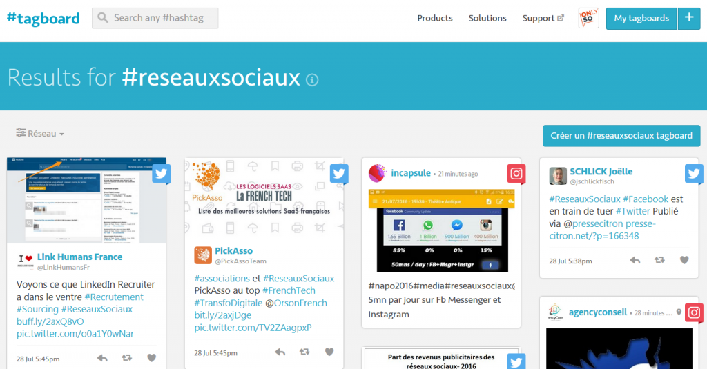 TagBoard Veille Hashtags Social Media Agence OnlySo